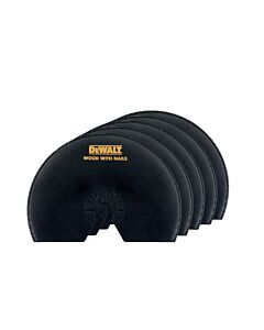 JEU DE 5 LAMES Ø100 MM BIM SEMI CIRCULAIREPOUR MULTI-CUTTER  BOIS, BOIS AVEC CLOUS, PLAQUE DE PLATRE, PVC - DEWALT DT20728-QZ